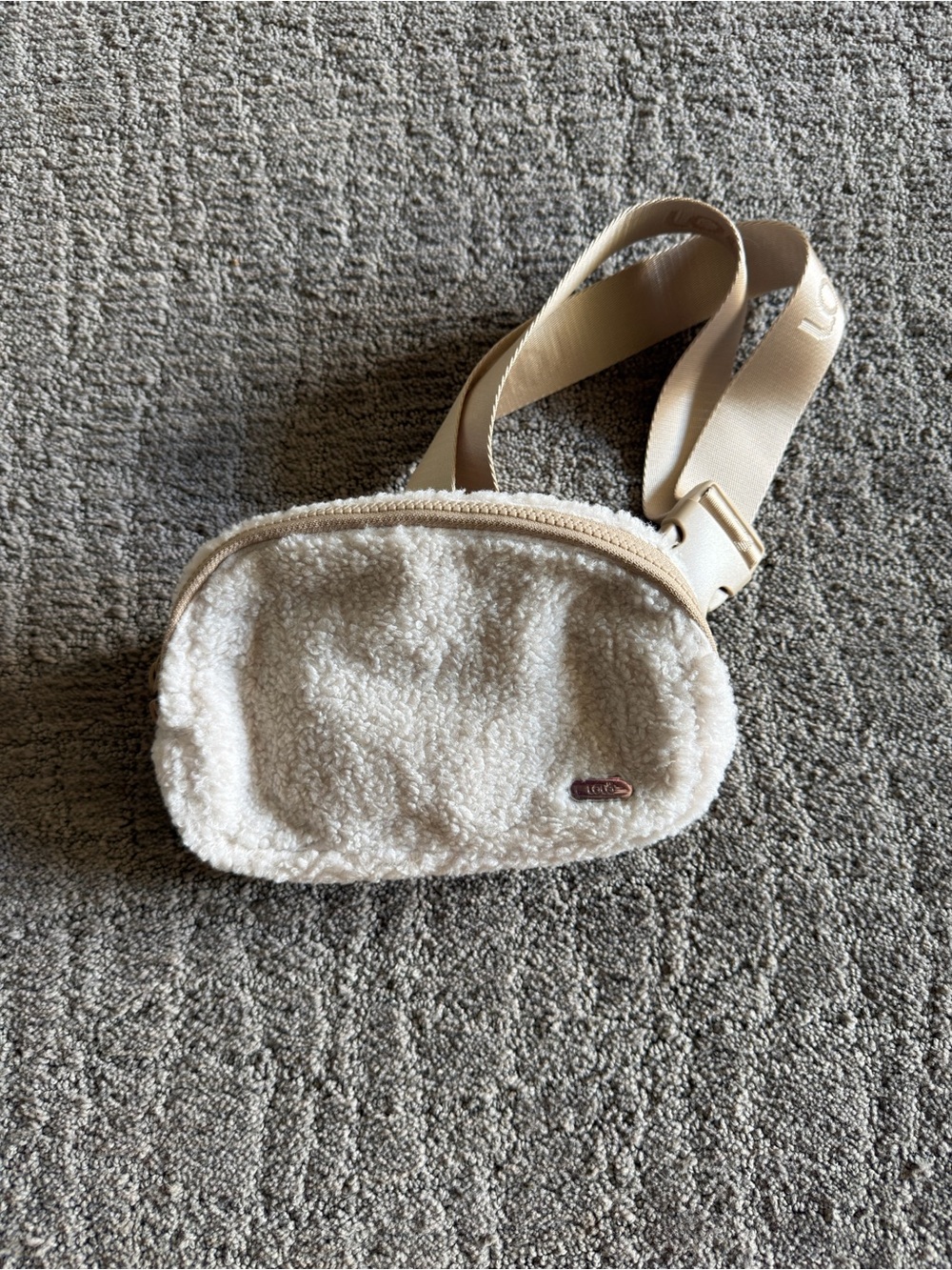 Lole Cream Sherpa Crossbody Belt Bag